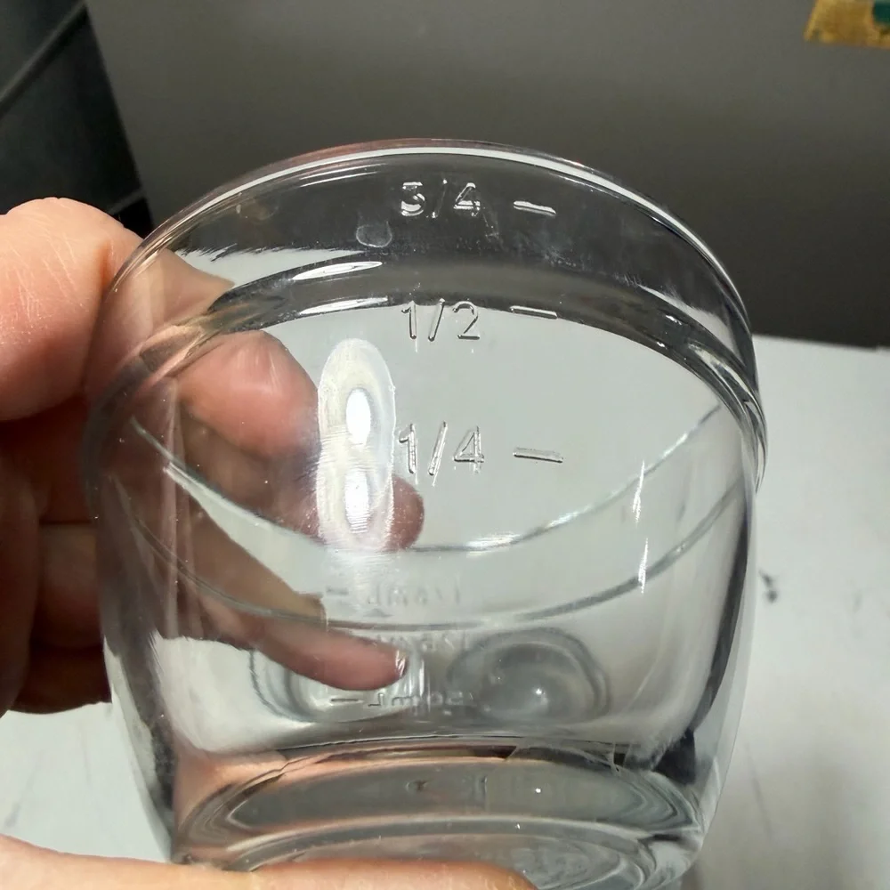 Pampered Chef Prep Bowl Set Measuring 1 Cup  Clear Glass Lot of 4